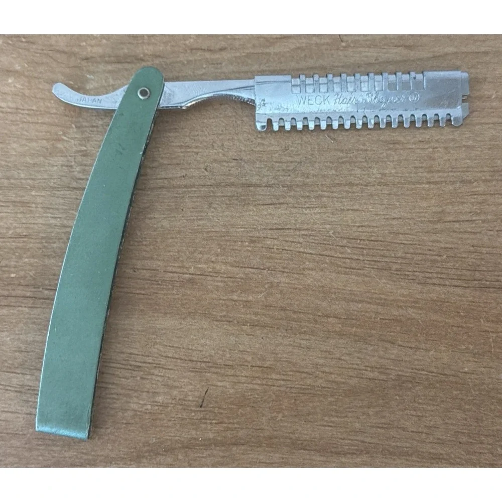 Vintage Green WECK Stainless Steel Folding Hair Shaper Razor Trimmer Cutter